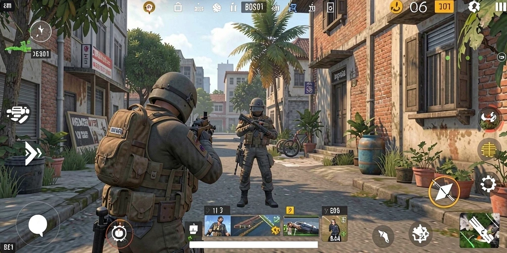 Screenshot menunjukkan pengalaman imersif dalam gameplay simulasi BOS01.
