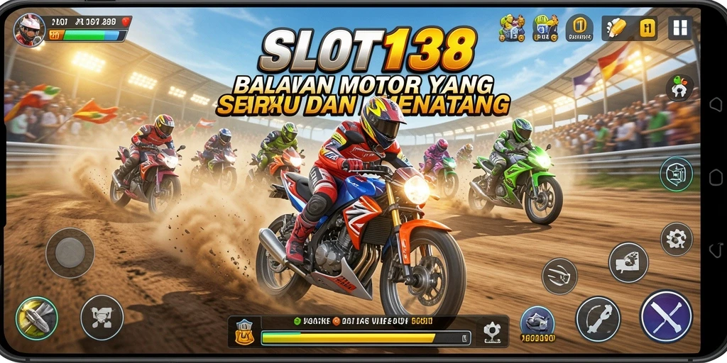 Tampilan menegangkan dari balapan motor di SLOT138 dengan berbagai lintasan dan motor.