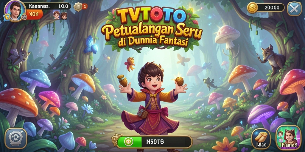 Tangkapan layar utama TVTOTO menampilkan aksi petualangan yang seru.